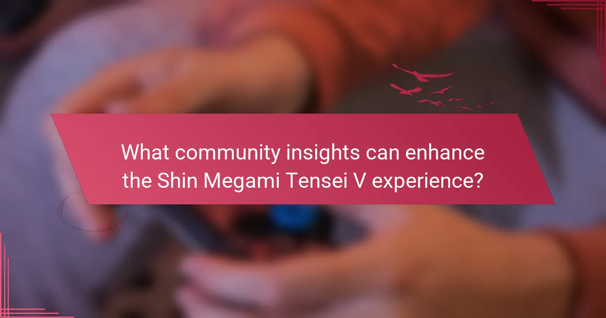 What community insights can enhance the Shin Megami Tensei V experience?