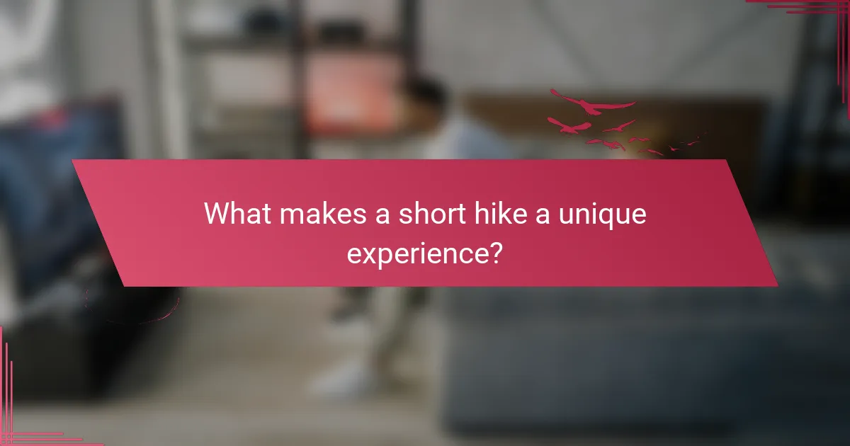 What makes a short hike a unique experience?